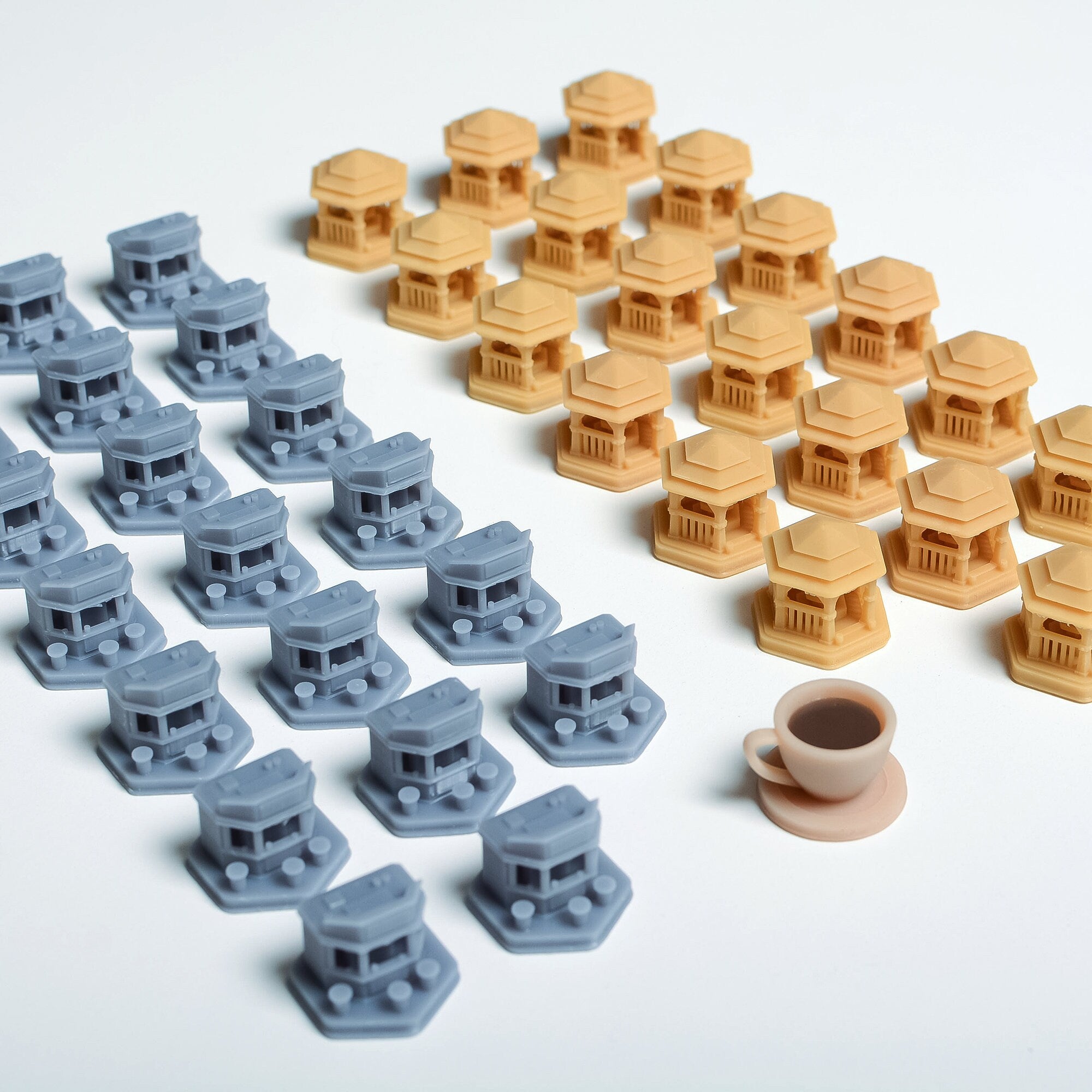 Ark Nova kiegészítő | Tokenek | Kávéscsésze, Pavilon és Kiosk | Játékelemek