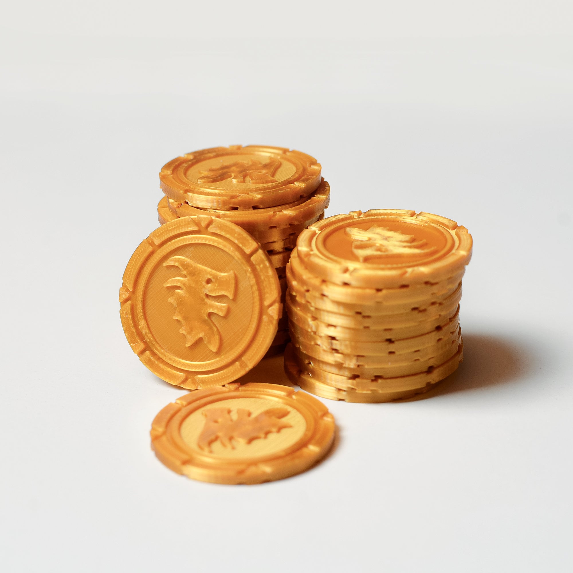 Lángművesek – Aranyérme szett | 3D nyomtatott tokenek